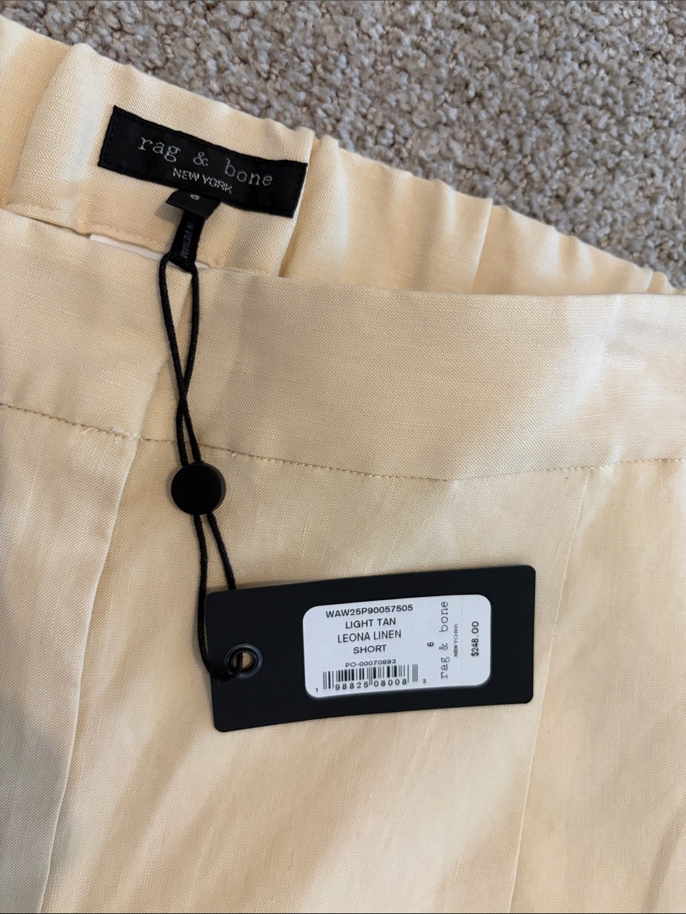 NWT Rag & Bone Light Tan Leona Linen Short - Women’s size 6 - Picture 3 of 5